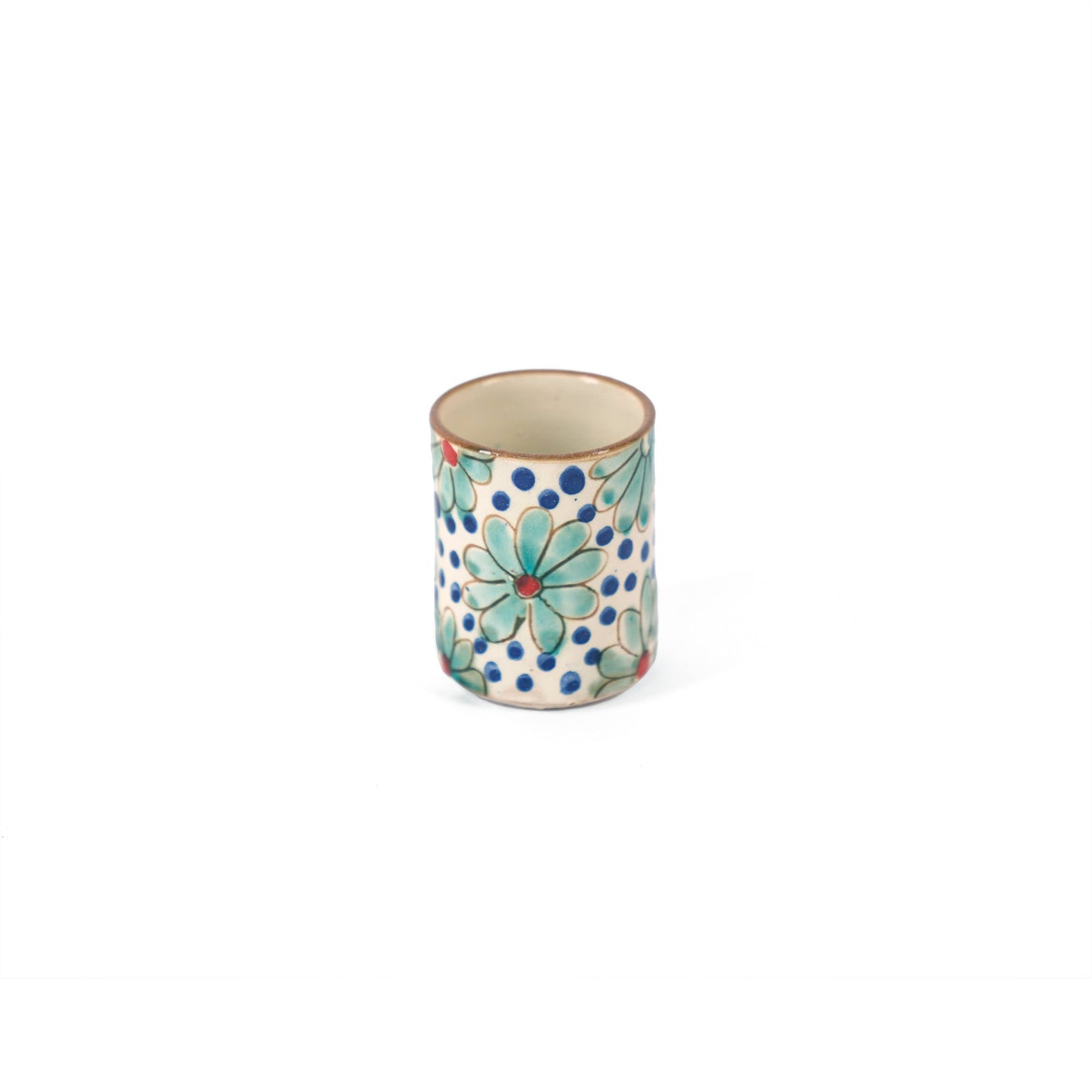 Daisy Fields Ceramic Espresso Mug: Blue / Without