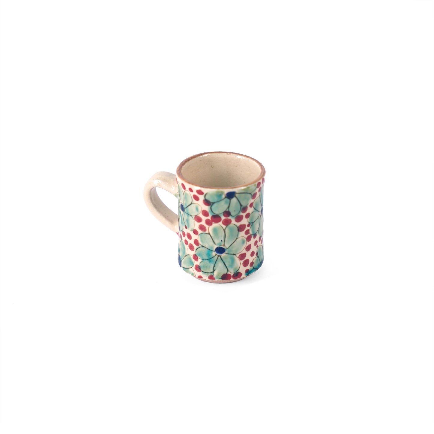 Daisy Fields Ceramic Espresso Mug: Blue / Without