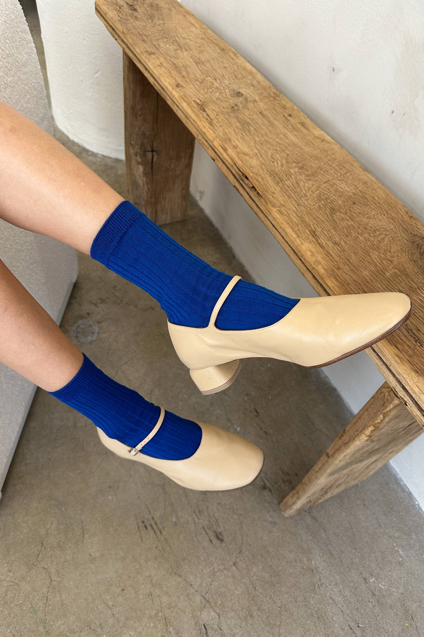 Her Socks - Mercerized Combed Cotton Rib: Midnight