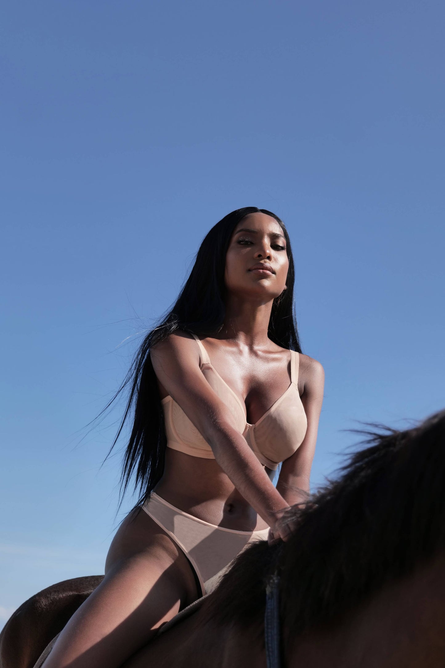 5 Color Sheer Mesh Thong: Medium Nude