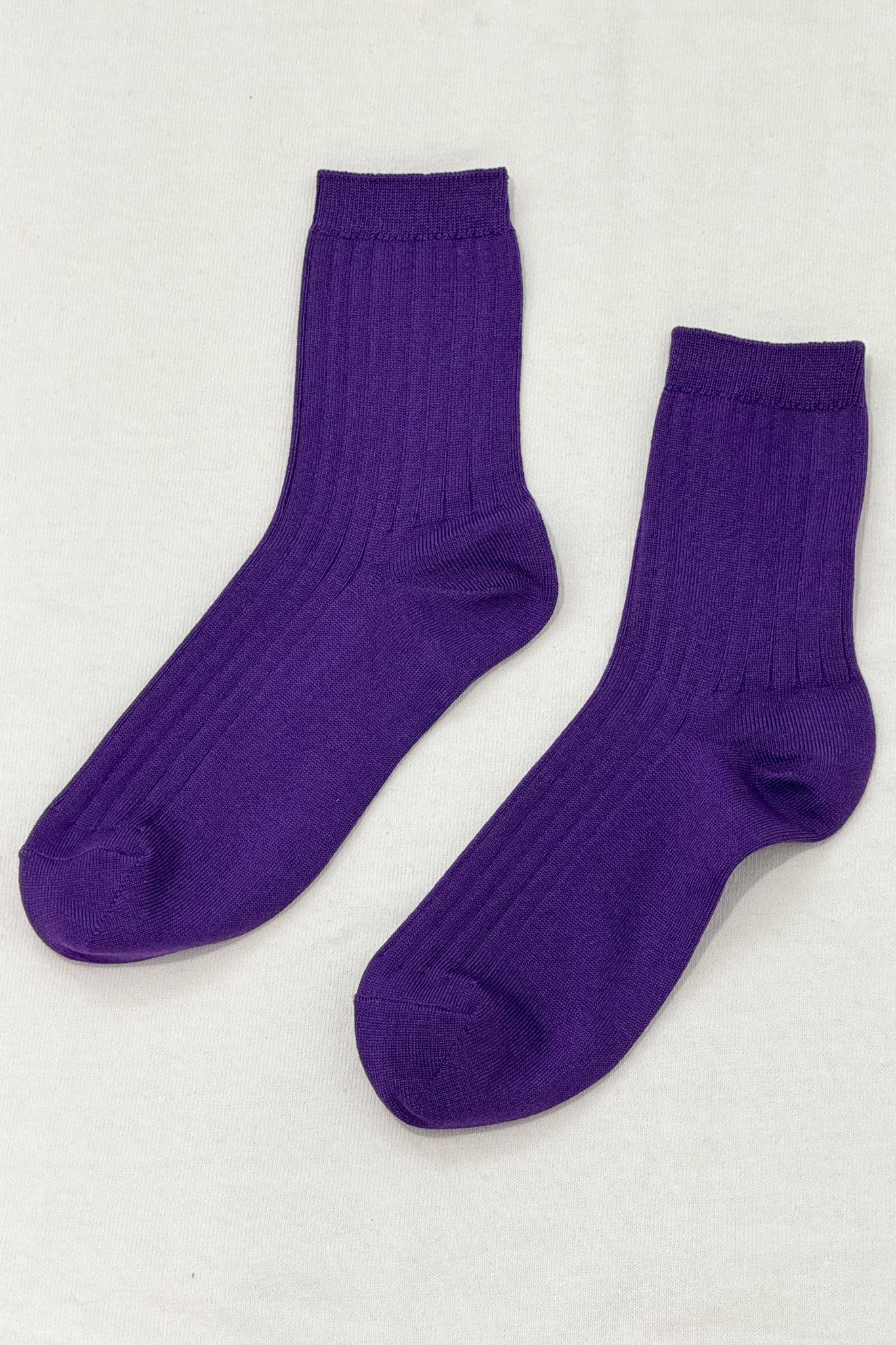 Her Socks - Mercerized Combed Cotton Rib: Midnight