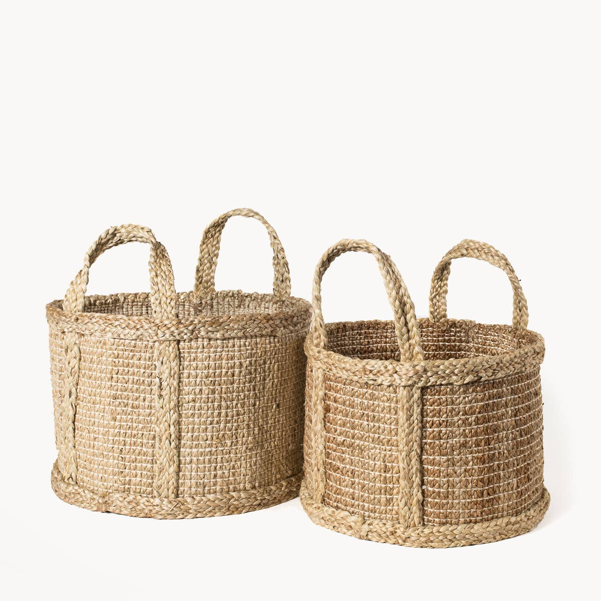 Handwoven Wicker Storage Basket l Bono Basket with Handle: Medium