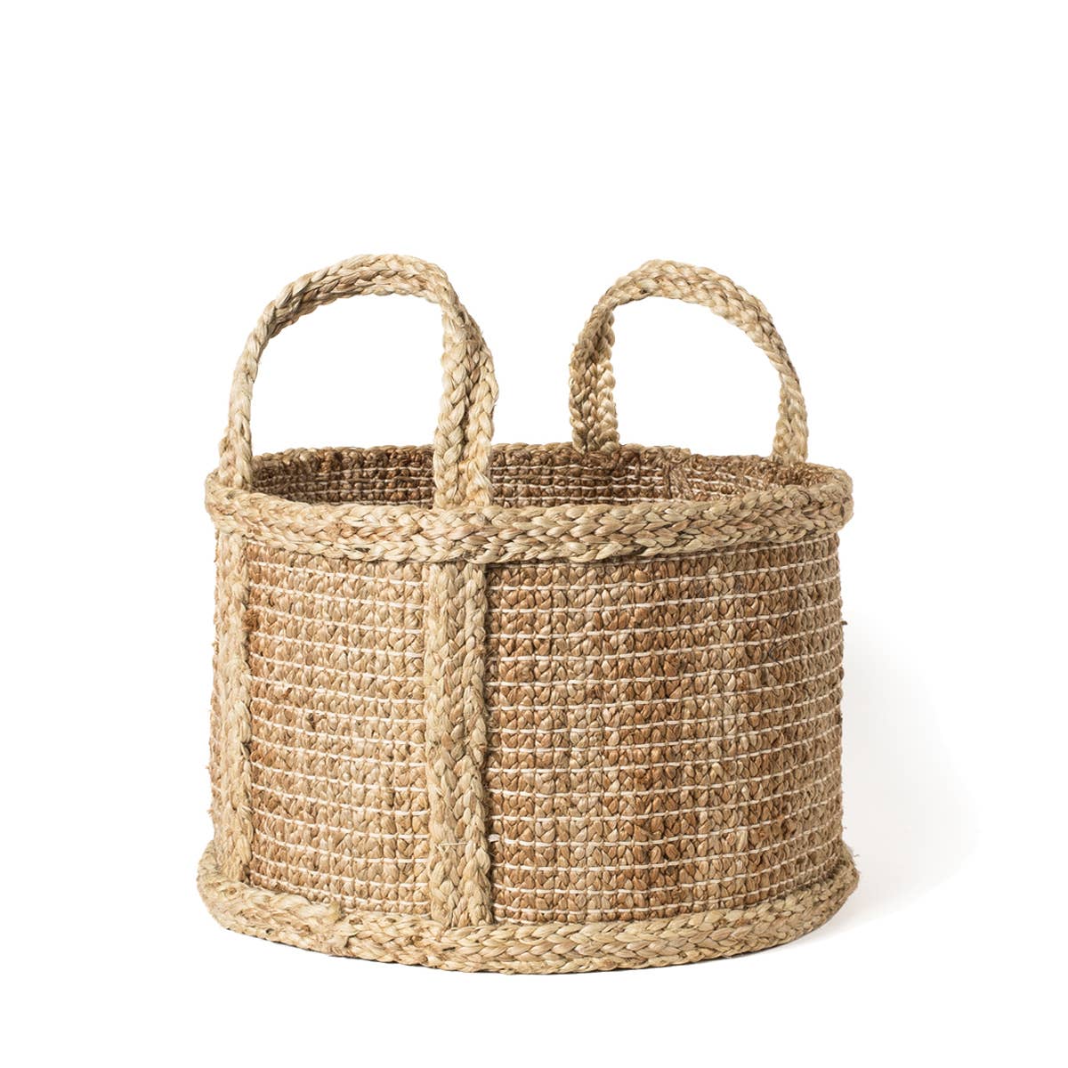 Handwoven Wicker Storage Basket l Bono Basket with Handle: Medium