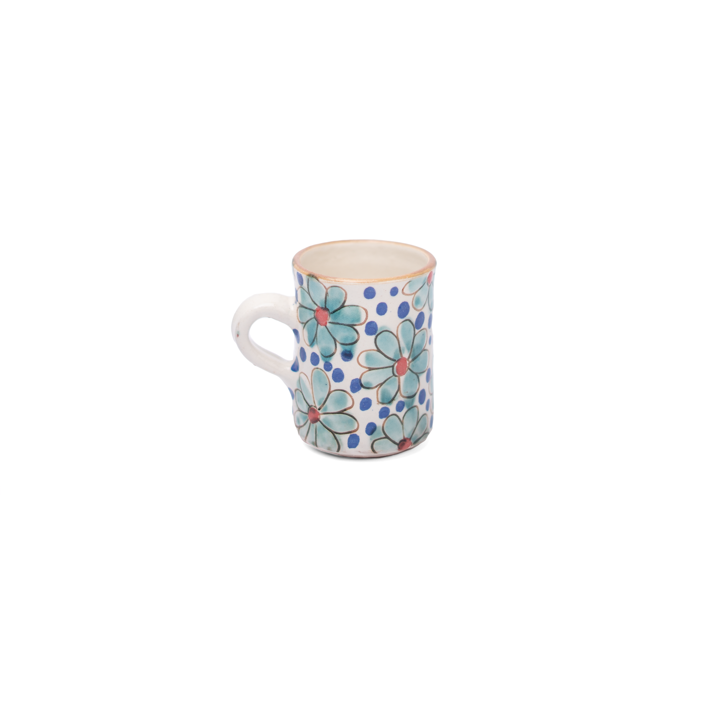 Daisy Fields Ceramic Espresso Mug: Blue / Without