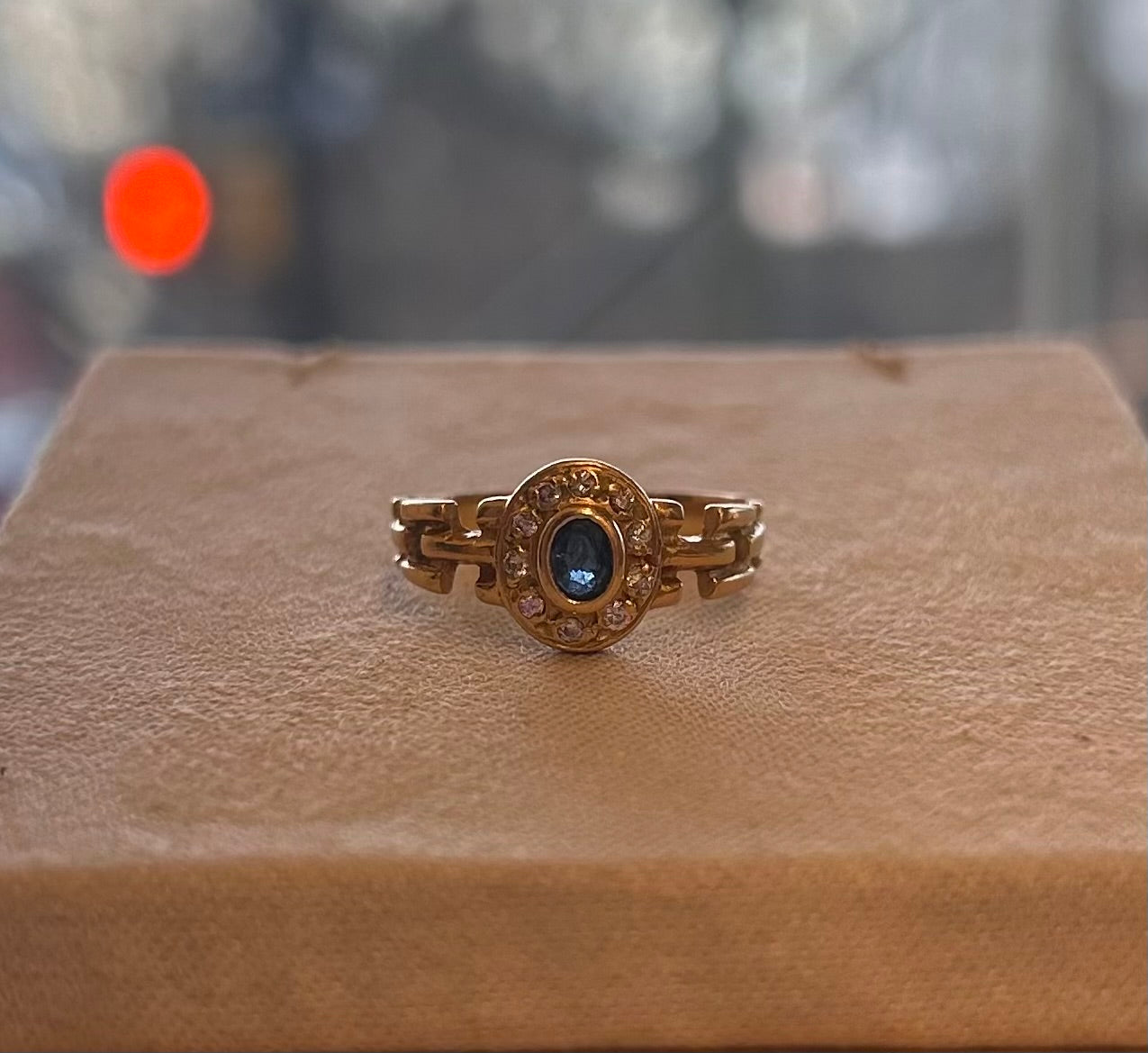 Sacred Sapphire Geo Ring