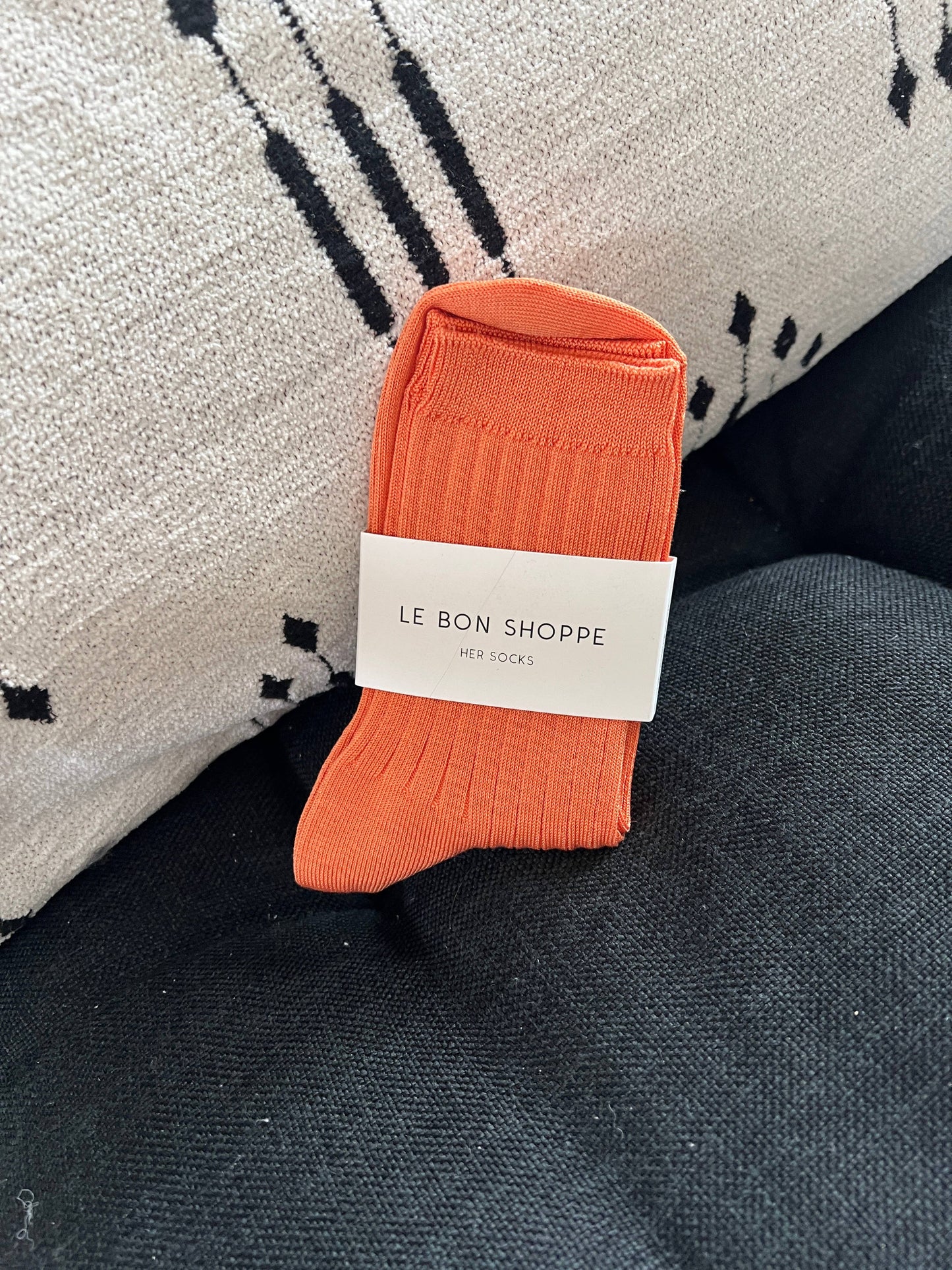 Her Socks - Mercerized Combed Cotton Rib: Midnight