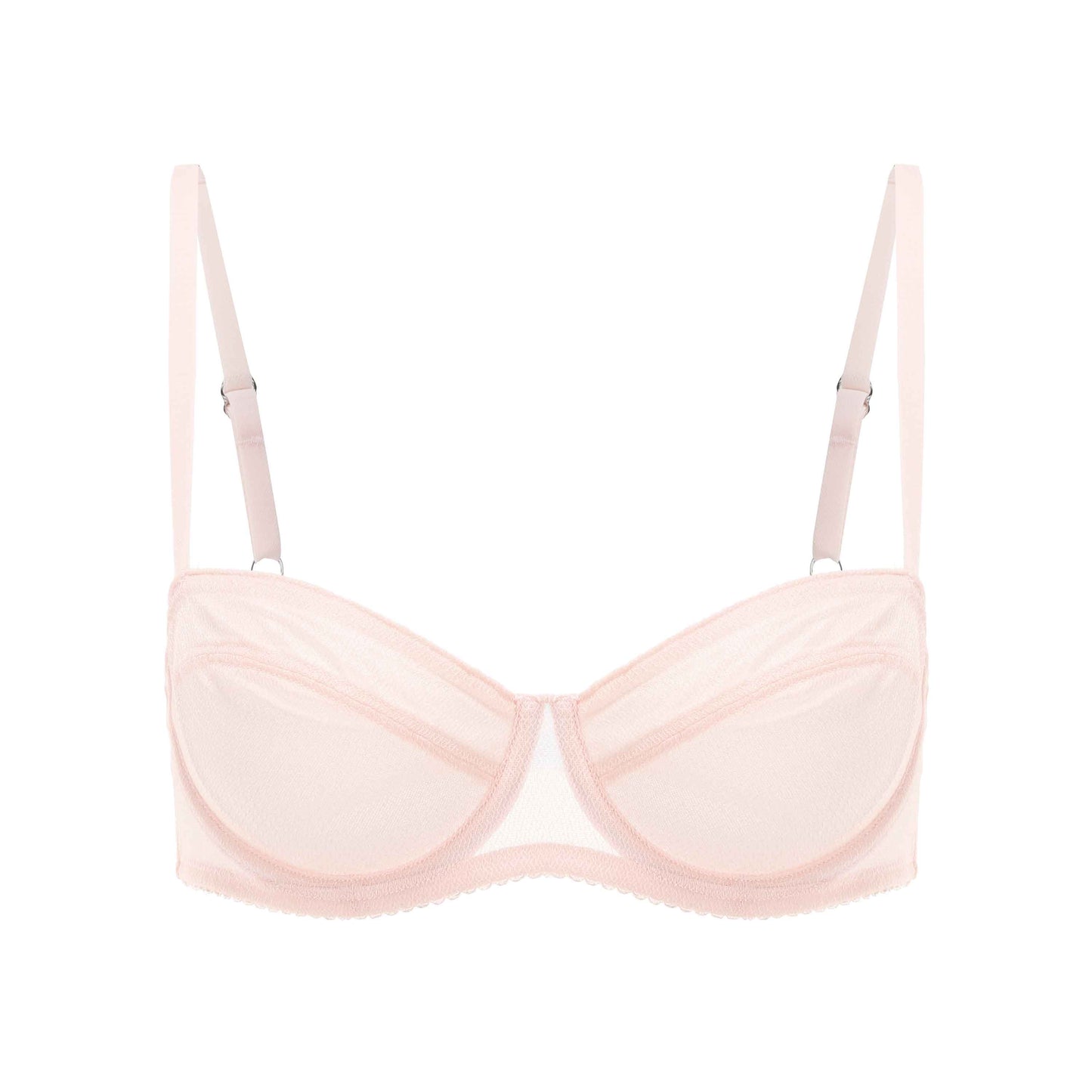 Dani Balconette Shiny Pink Tulle Side Support Bra: 36D
