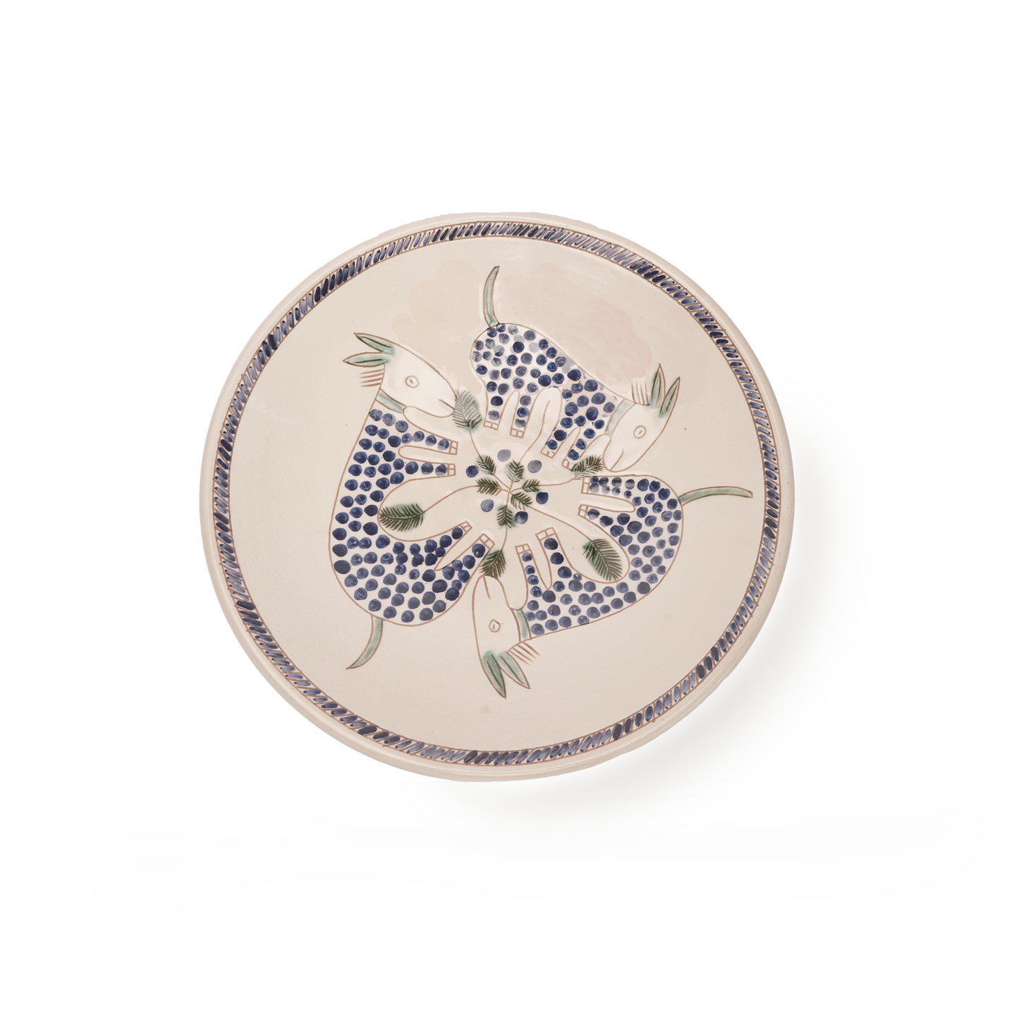 Donkey Triplets Ceramic Serving Plate