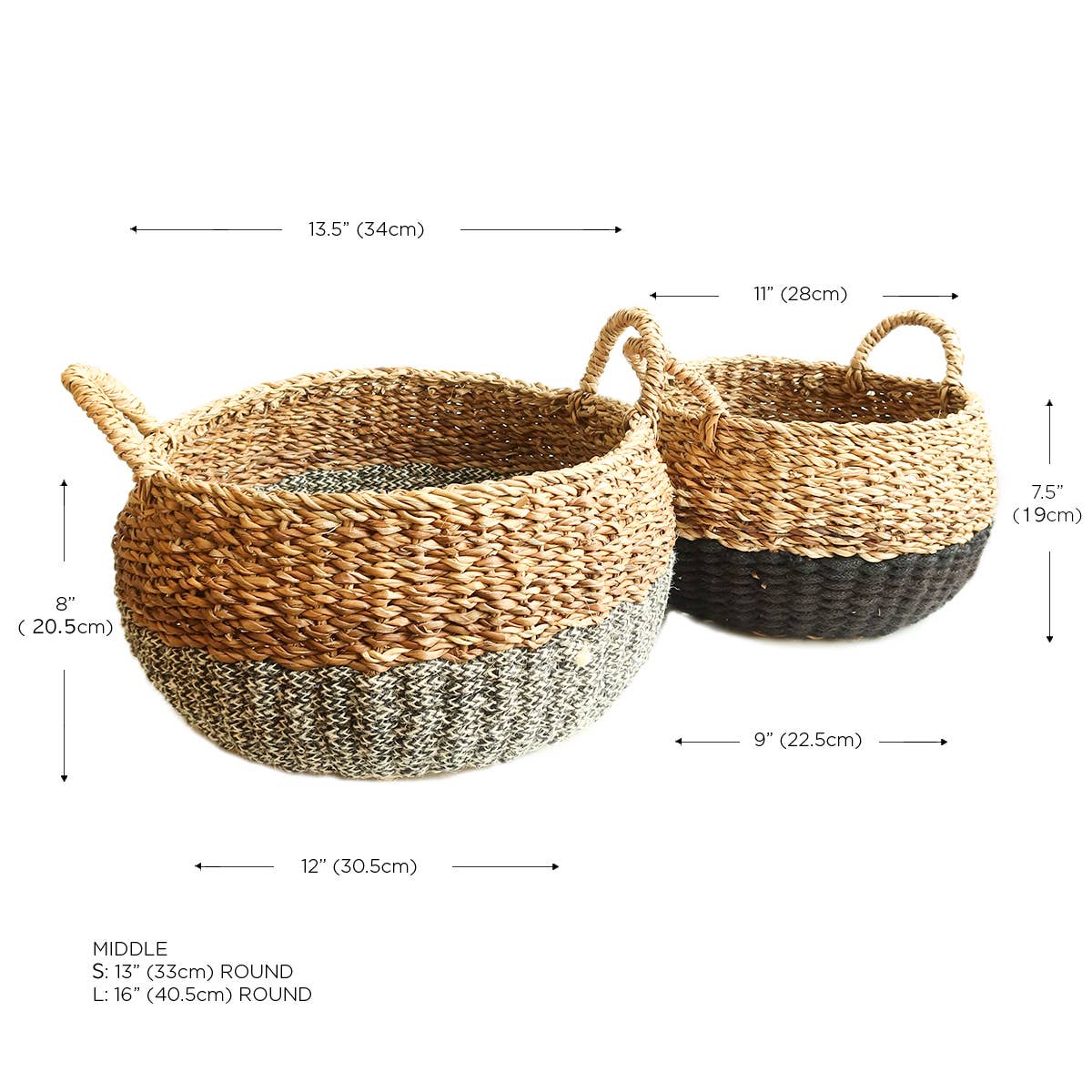 Handwoven Wicker Storage l Ula Floor Basket-Black large
