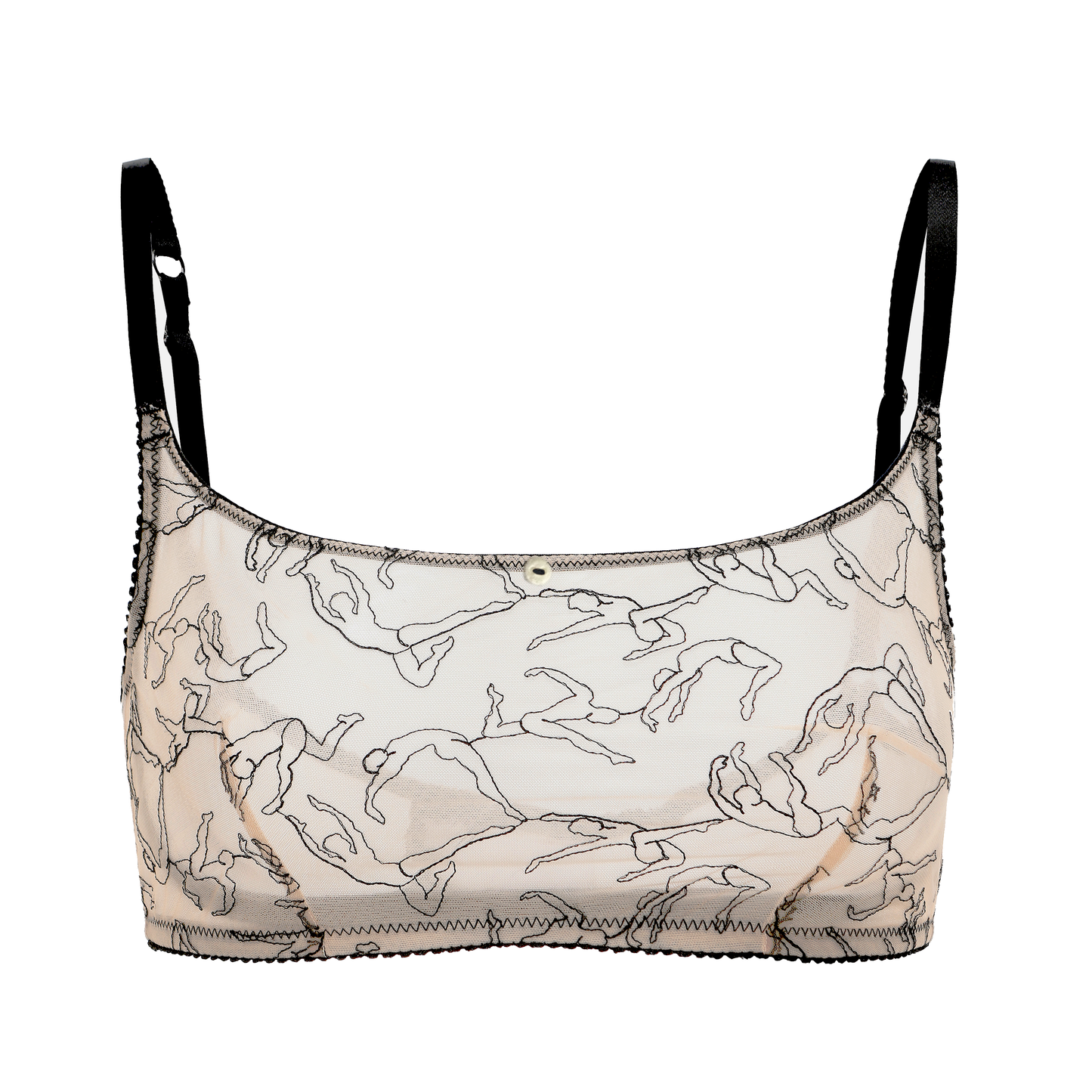 Karla Scoop Neck Everyday Swiss Embroidery Bralette: XS