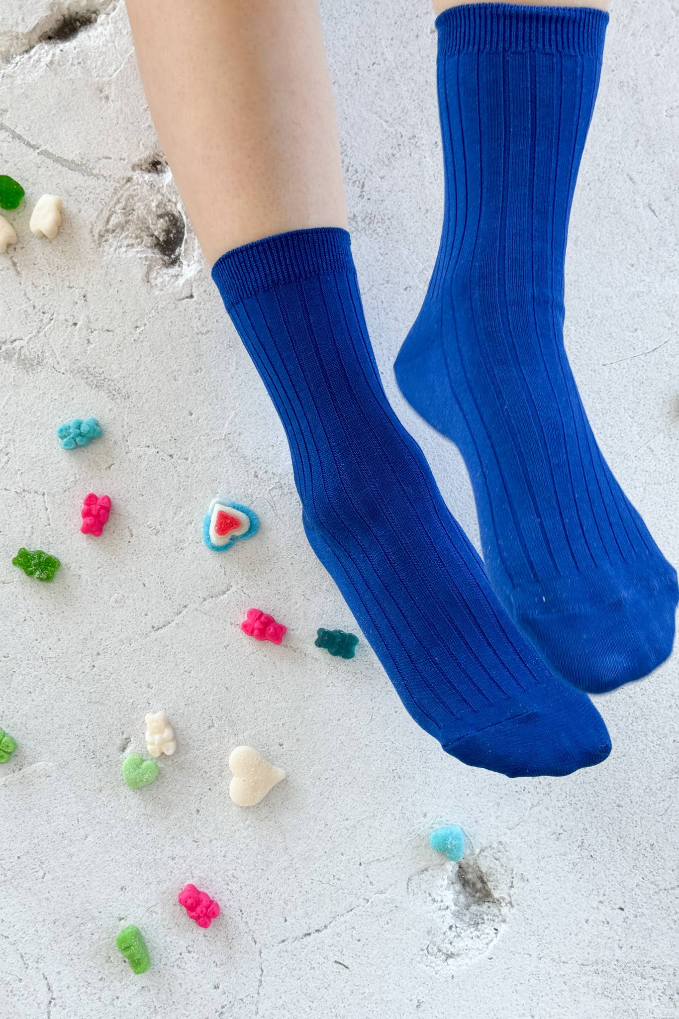 Her Socks - Mercerized Combed Cotton Rib: Midnight