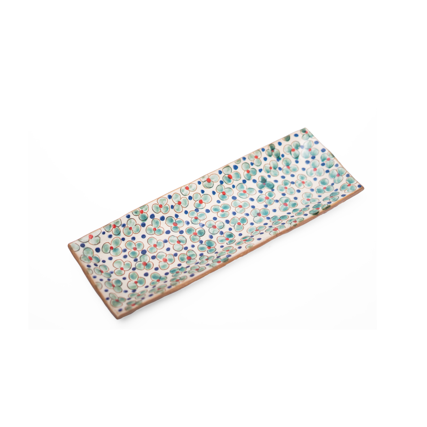 Long Blooms Ceramic Tray