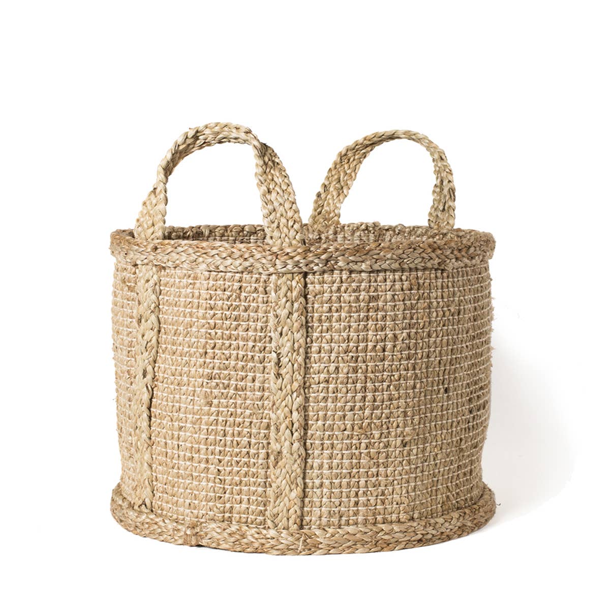 Handwoven Wicker Storage Basket l Bono Basket with Handle: Medium