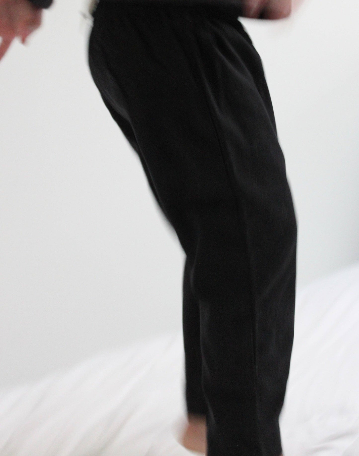 Mini Scooter Raw Silk Harem Pant: Black / 4-5 T