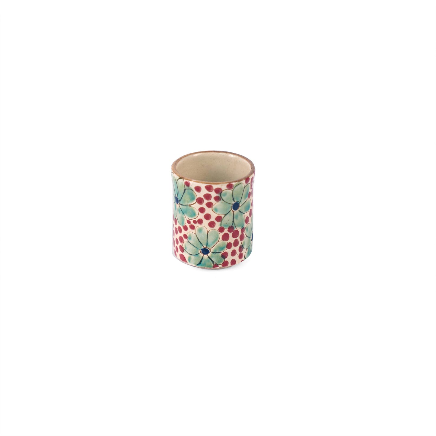 Daisy Fields Ceramic Espresso Mug: Blue / Without