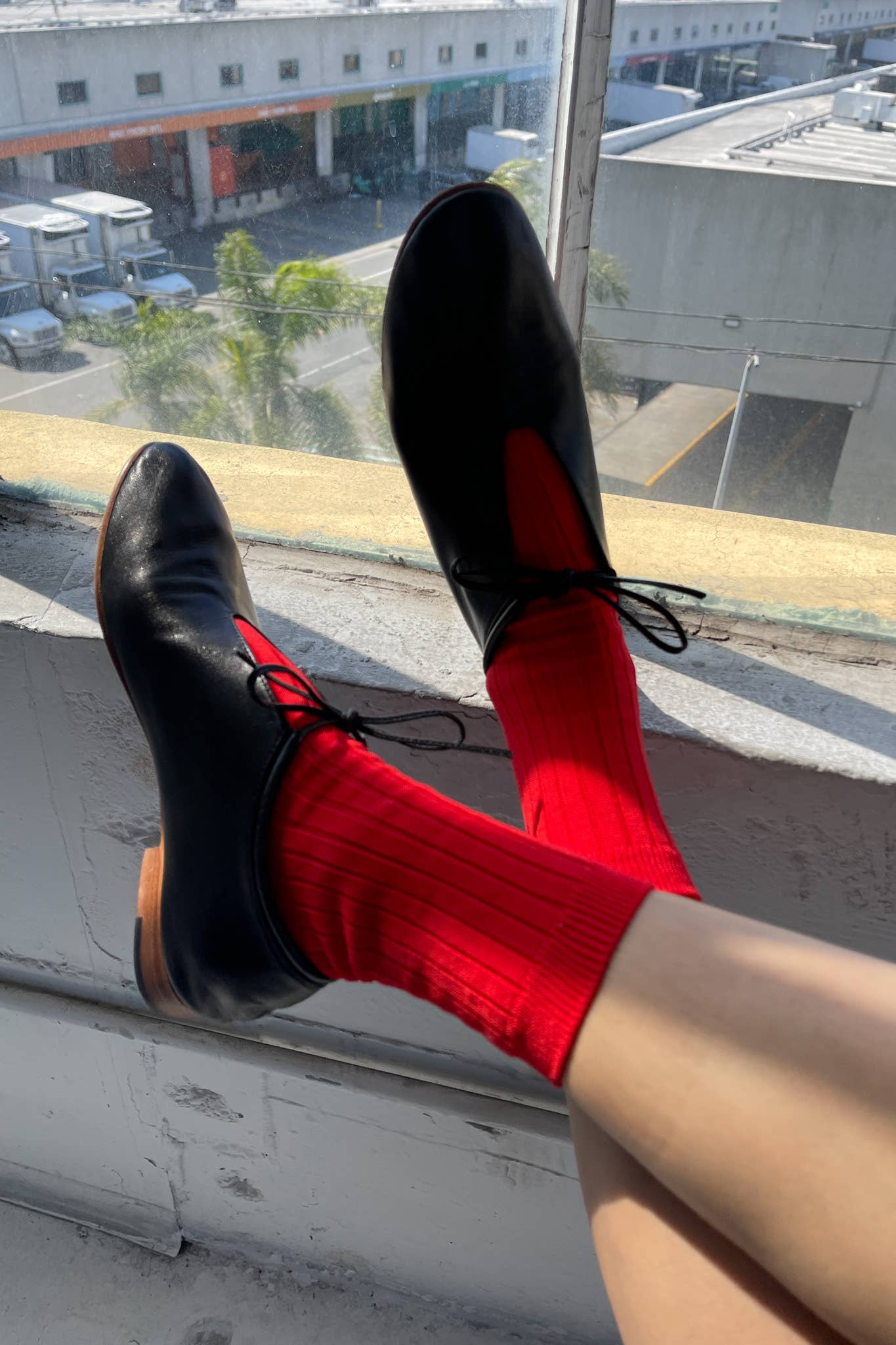 Her Socks - Mercerized Combed Cotton Rib: Midnight