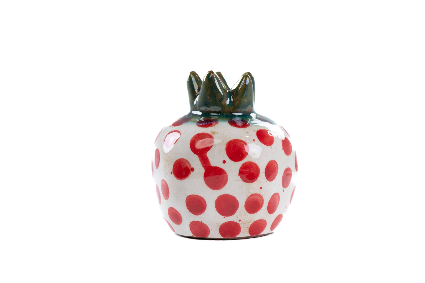 Pomegranate Ceramic Sculpture: Red Dotted