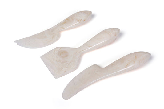Resin Cheese Knife, Vanilla  (Set of 3)  - 6 Inches