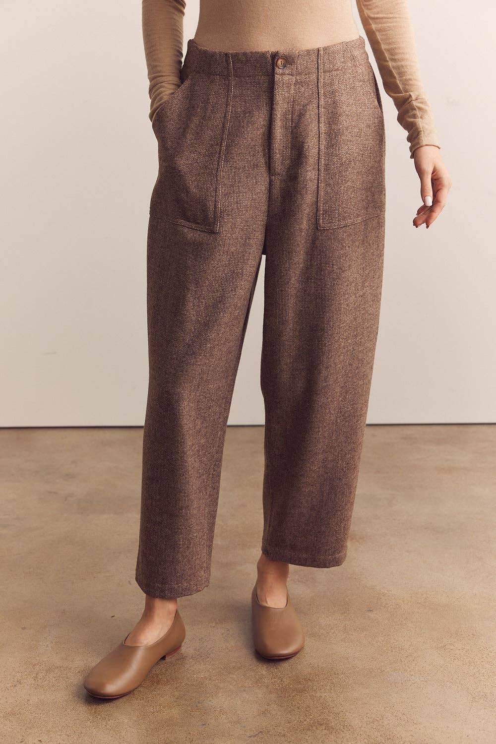 Wool blend baby herringbone pants: Coco / Herringbone / M/L