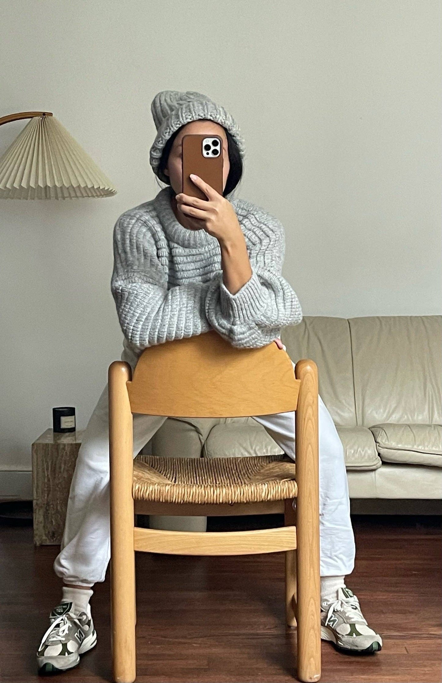 Romy Knitted Alpaca Balloon Sleeve Sweater: Umber / O/S