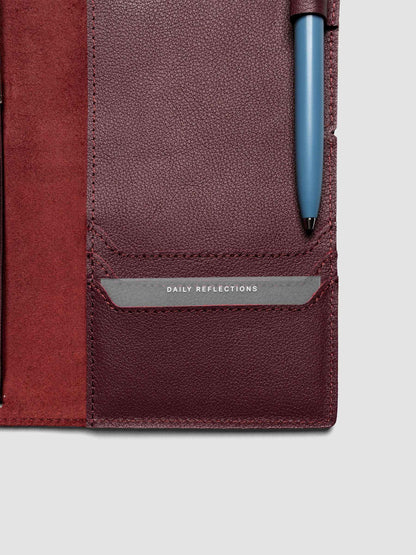 Genuine Leather Travel Notebook Cover | A5 Slim: Bordeaux