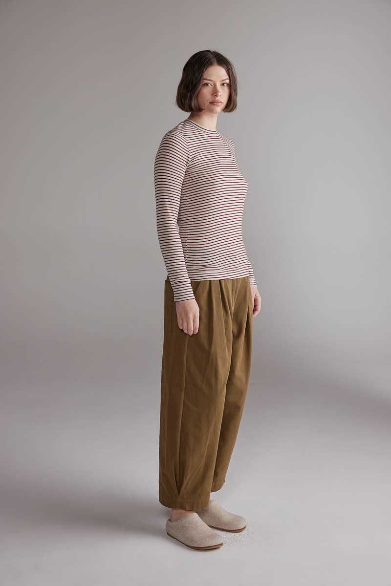 Pleated Volume Pants: Curry / Solid