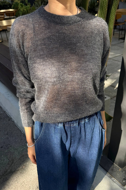 Cecile Crew Neck Mohair Sweater Charcoal