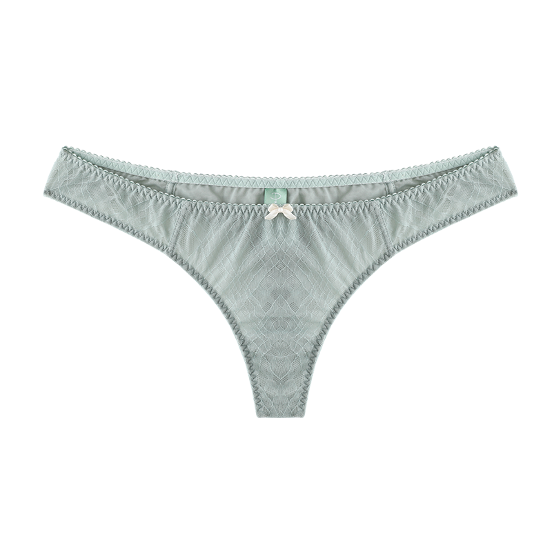 Ina Tartan Leavers Lace Thong: XS