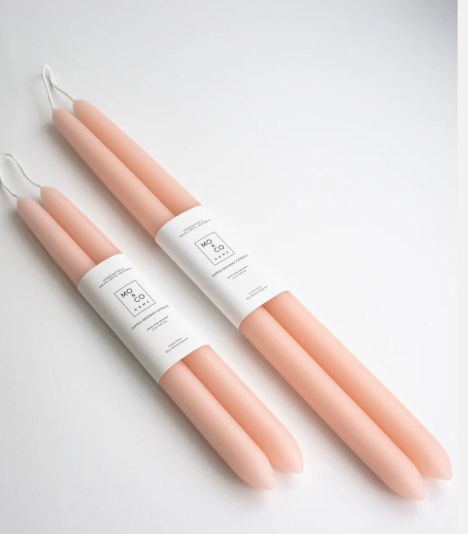 Pink Rose Tapered Candles