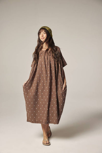 Jacquard pull over dress: Mocha