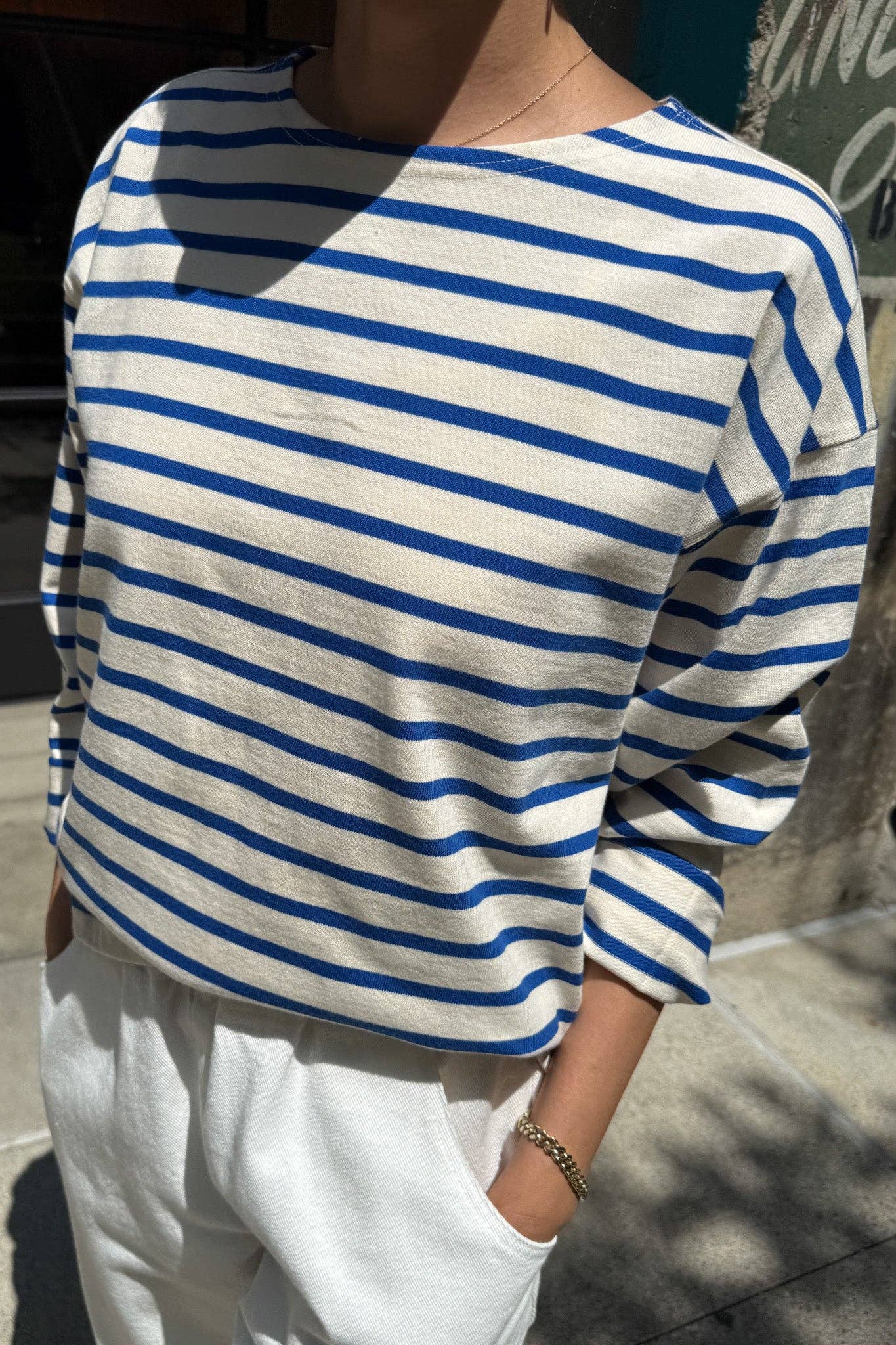 Sailor Top WHITE STRIPE ON NAVY