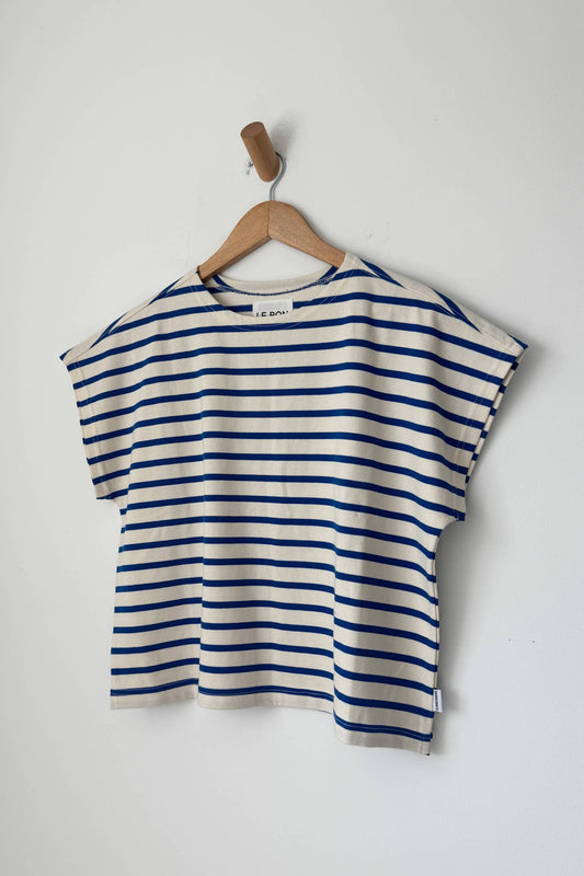 Manon Tee BLUE STRIPE ON CREAM