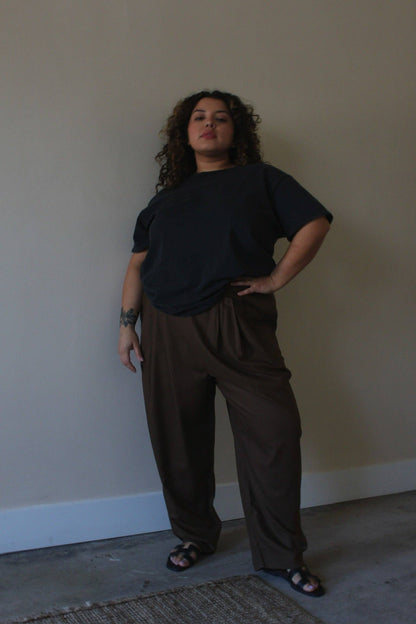 Lena Silk Canvas Pant: Black / S / 26"