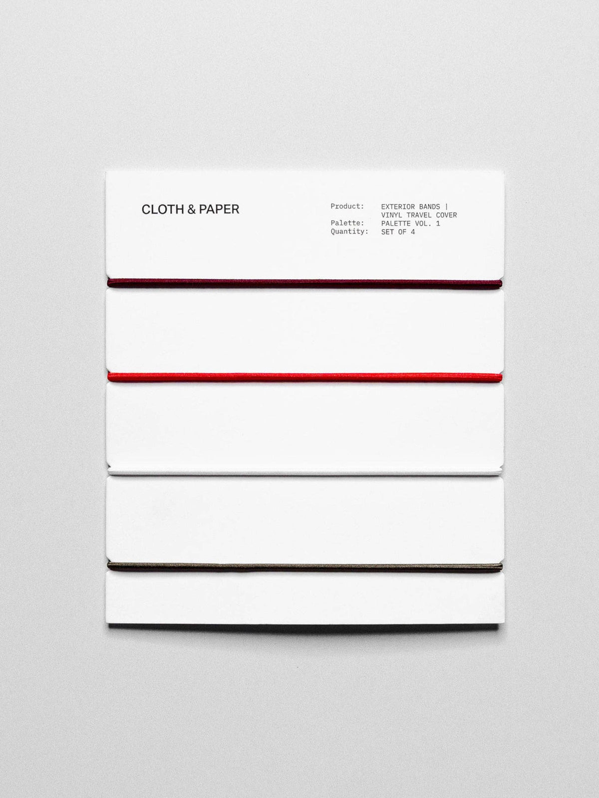 Exterior Bands | Vinyl Travel Cover: Bordeaux, Rouge, White, & Olive