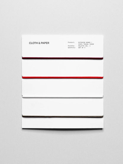 Exterior Bands | Vinyl Travel Cover: Bordeaux, Rouge, White, & Olive