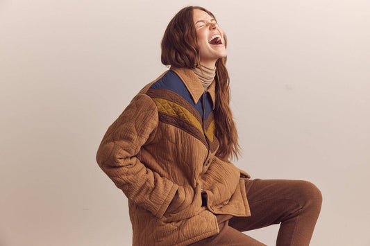 Cotton Bomber Jacket: Coco / Colorblock