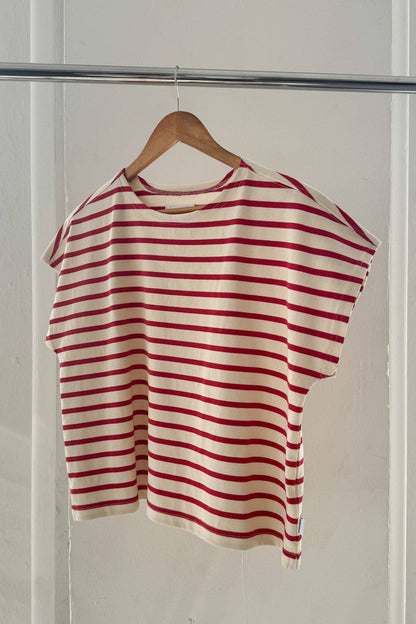 Manon Tee  WHITE STRIPE ON NAVY