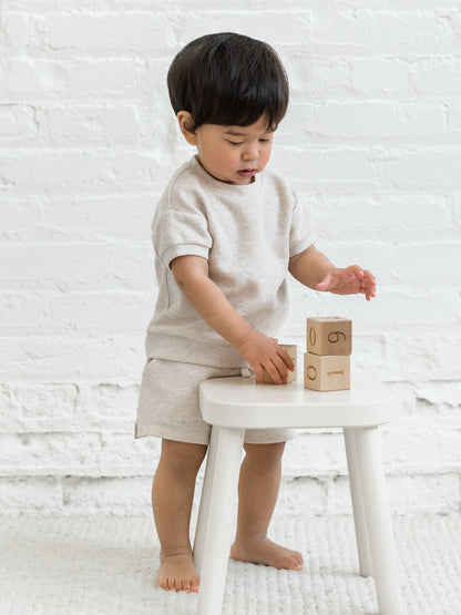 KENDI Organic Baby & Kids Ali Waffle Tee - Heather Oat