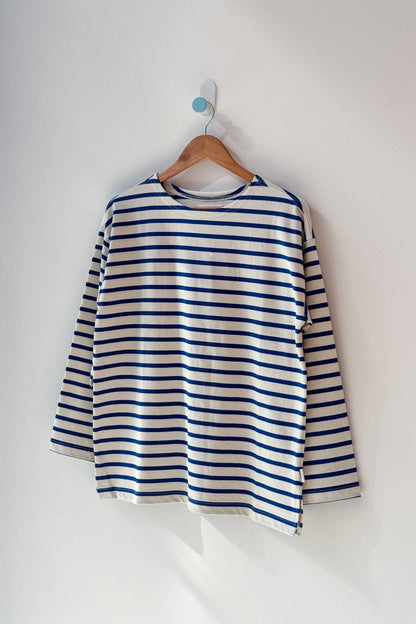 Marseille Top Blue Stripe On Cream