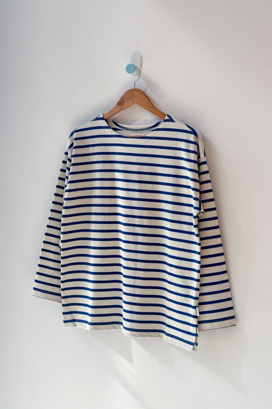 Marseille Top Blue Stripe On Cream