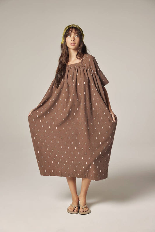 Jacquard pull over dress: Mocha