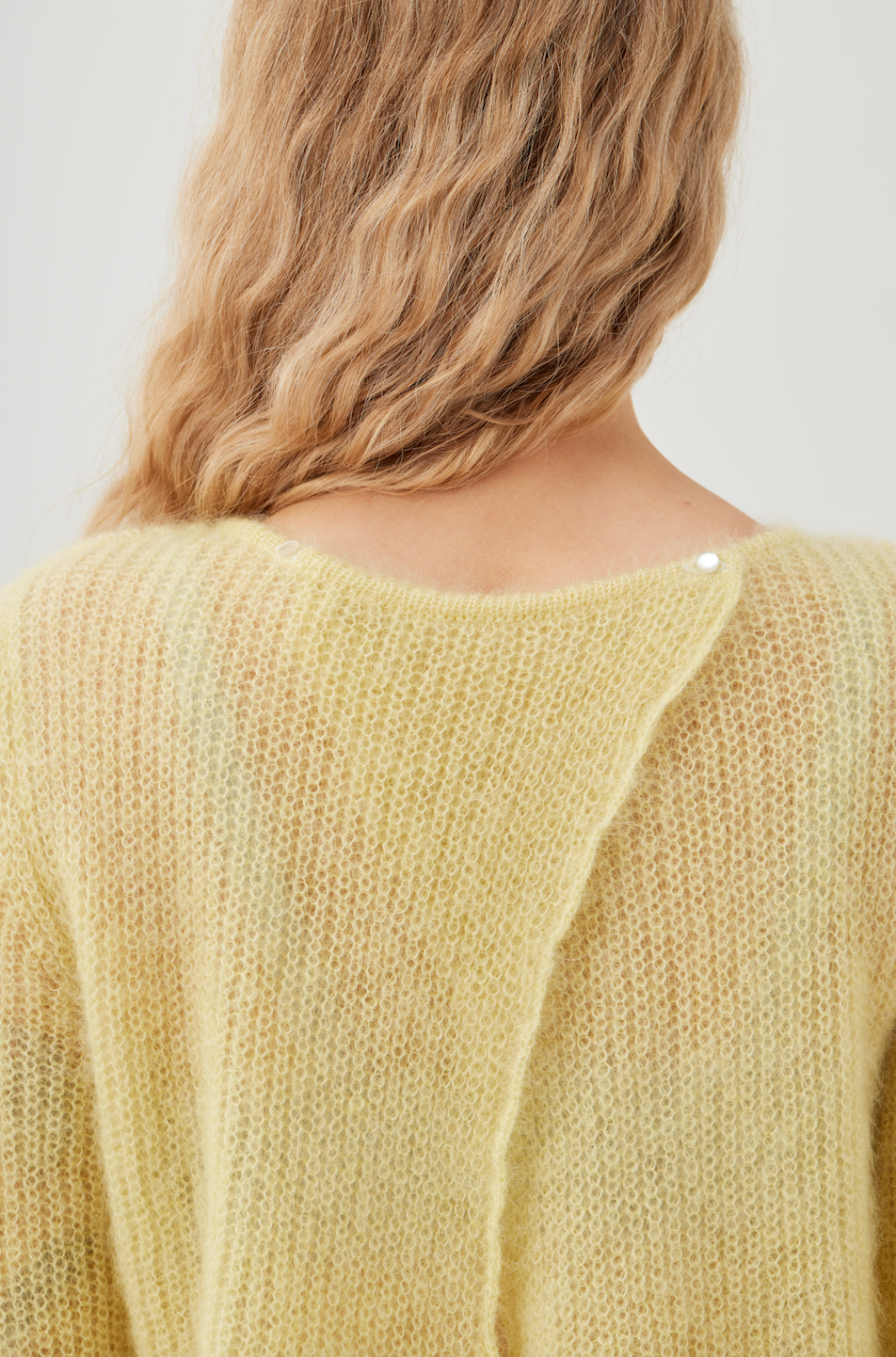 Skraistas: Butter Yellow Silk & Mohair Cropped Cardigan : Yellow