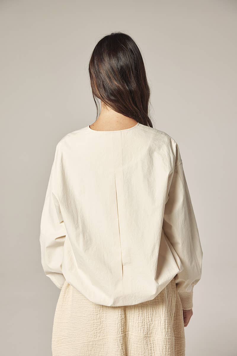 Smoked sleeve zip up jacket: Ecro / Solid