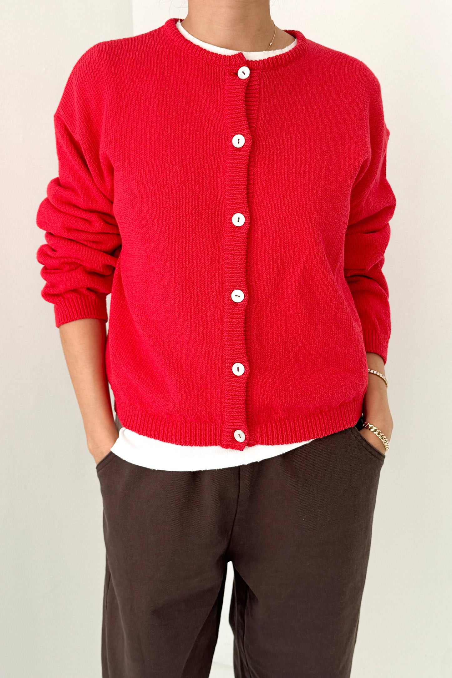 Cotton Leila Cardigan Brown