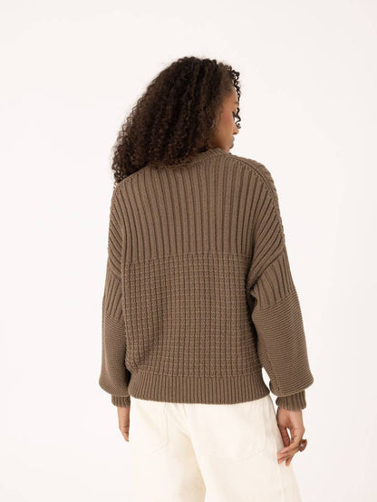 Delčia: 100% Cotton Earth Brown Sweater  : Brown / S