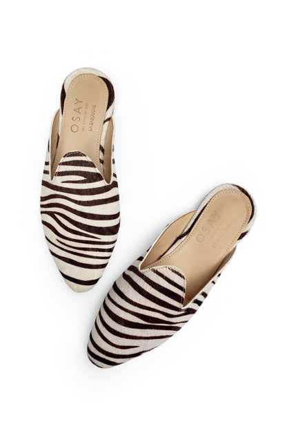 La Mule Zebra n.3 slipper half mule