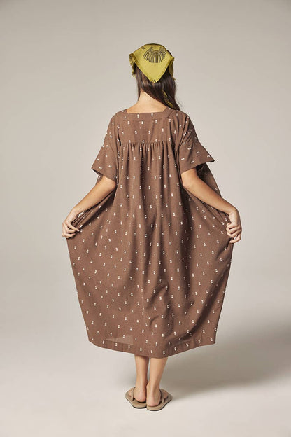 Jacquard pull over dress: Mocha