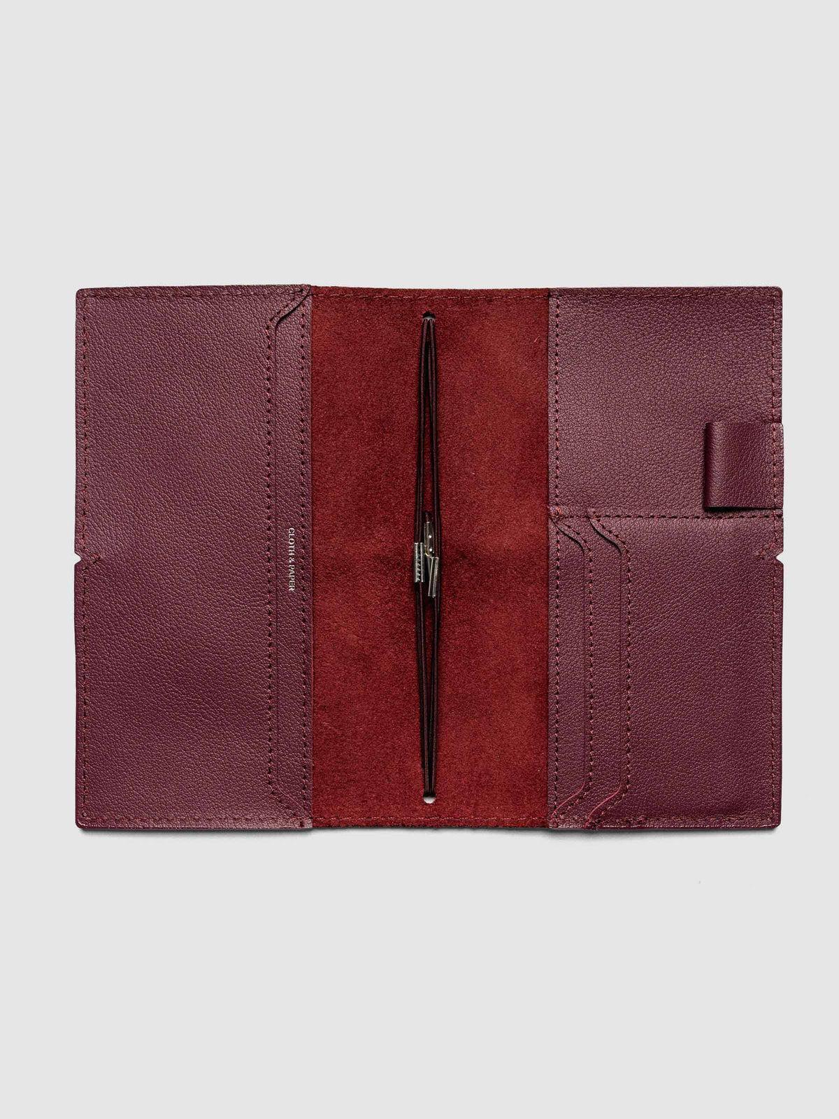 Genuine Leather Travel Notebook Cover | Pocket Plus: Bordeaux