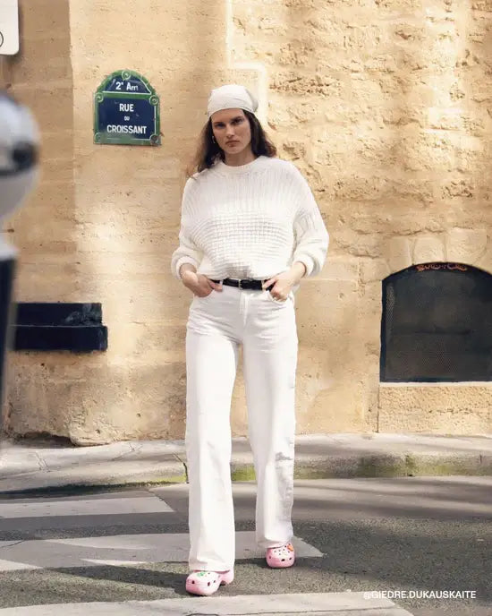 Delčia Sweater: 100% Cotton Off-White Sweater  : Off-White / S