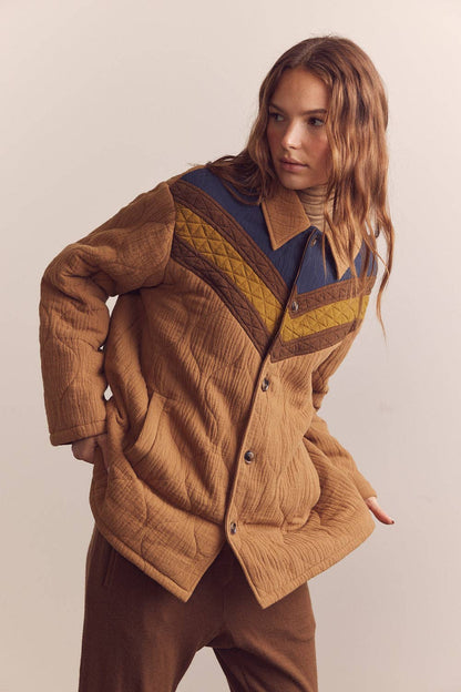 Cotton Bomber Jacket: Coco / Colorblock